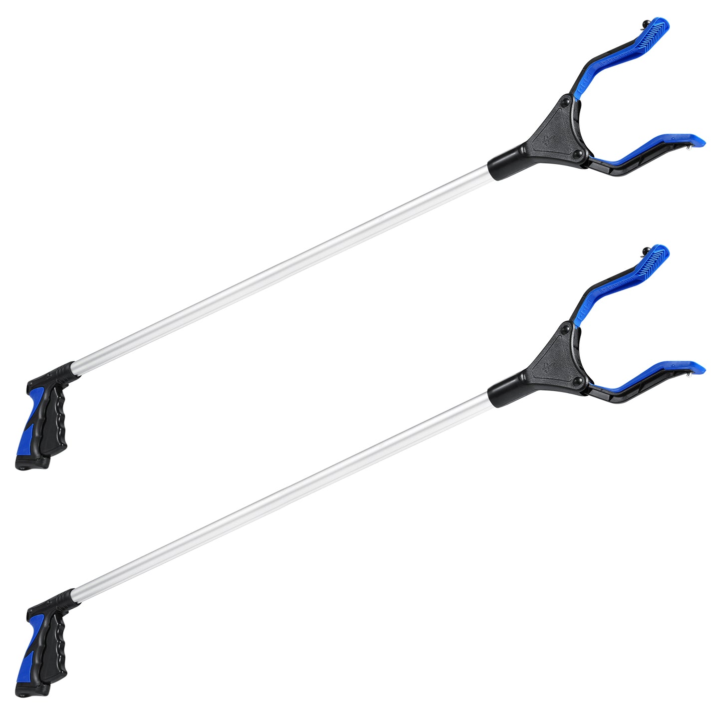 Rirether 2-Pack 36 Inch Grabber Tool for Elderly, Non-Foldable Aluminum Alloy Reacher Grabber with Magnetic Tip and Hook, Rotating Gripper, Wide Jaw Reaching Aid