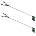 Rirether 2-Pack 36 Inch Grabber Tool for Elderly, Non-Foldable Aluminum Alloy Reacher Grabber with Magnetic Tip and Hook, Rotating Gripper, Wide Jaw Reaching Aid