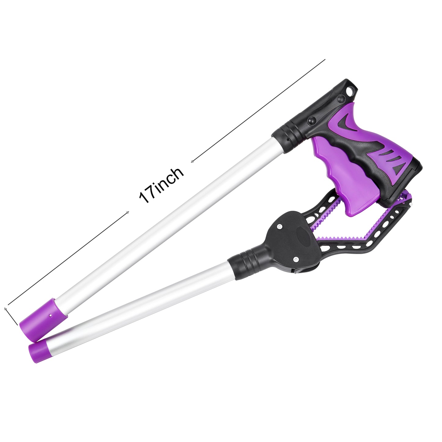 Rirether Grabber Reacher Tool, Foldable Reacher Grabber with Magnetic Tip and Hook,Wide Jaw and Rotating Gripper, Aluminum Alloy Lightweight 32" Trash Picker Grabber(Purple)