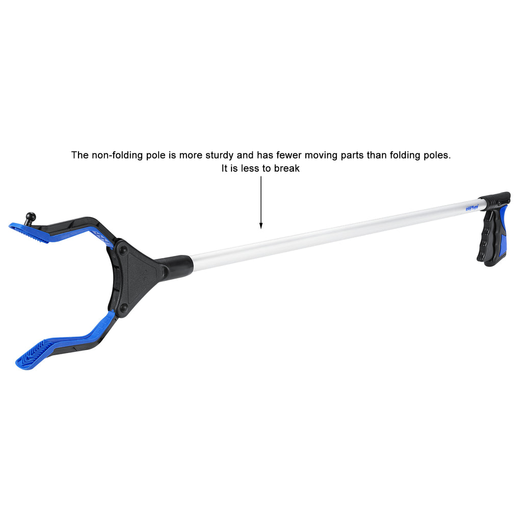 Rirether 2-Pack 36 Inch Grabber Tool for Elderly, Non-Foldable Aluminum Alloy Reacher Grabber with Magnetic Tip and Hook, Rotating Gripper, Wide Jaw Reaching Aid