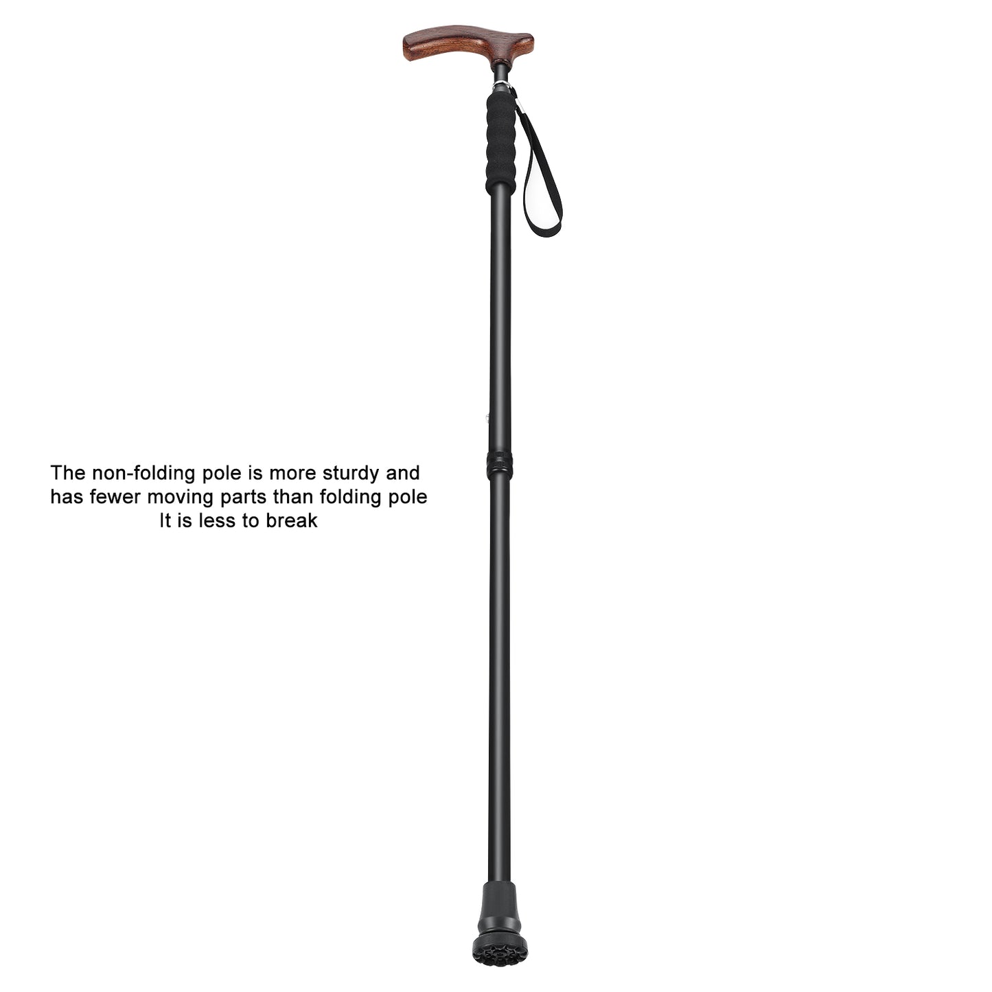 Rirether Lightweight Aluminum Alloy Walking Cane, Adjustable Walking Stick Balancing Mobility Aid, Portable Sturdy Telescoping Cane with Anti-Slip Tip, Carrying Bag (2Tips)